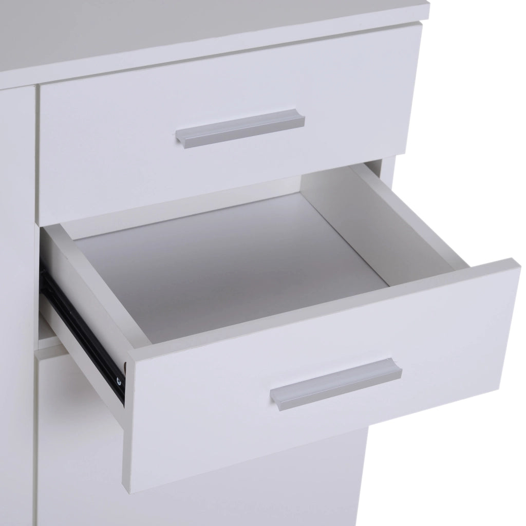 EasyComfort Credenza Soggiorno con 3 Armadietti e 2 Cassetti, Madia Soggiorno Moderna Salvaspazio con Ripiano Regolabile in Legno, 106x35x76 cm, Bianco