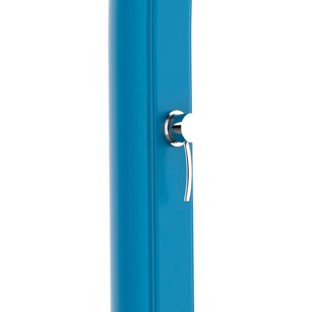 Doccia Esterna Blu in Polietilene HD con Riscaldamento Solare Altezza 226 cm Serbatoio da 25 Litri e Lavapiedi Ideale per Giardino e Piscina - STARMATRIX RIO BLUE