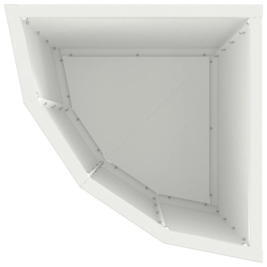 Fioriere | Cassetta per fiori | Vaso d'angolo Bianco 30 x 30 x 50 cm Acciaio