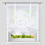 Velo giroscopico con corda di trazione - moderno tenda cucina - 1 pezzo - argento - 60x140 cm