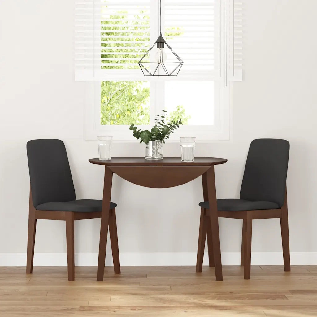 Sedie da Pranzo con Cuscini 2pz Marrone Legno Massello di Hevea 4102444