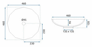 Lavabo Da Appoggio Rea Arctic Black
