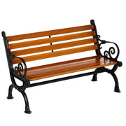 Panchina da Giardino 2 Posti in Alluminio e Legno ¨C zephmum ¨C Teak 120x64x79
