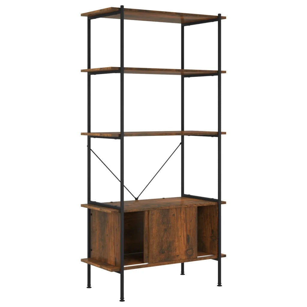 Scaffalatura 5 Livelli con Mobile 80x40x163 cm Acciaio e Legno CFW8963604