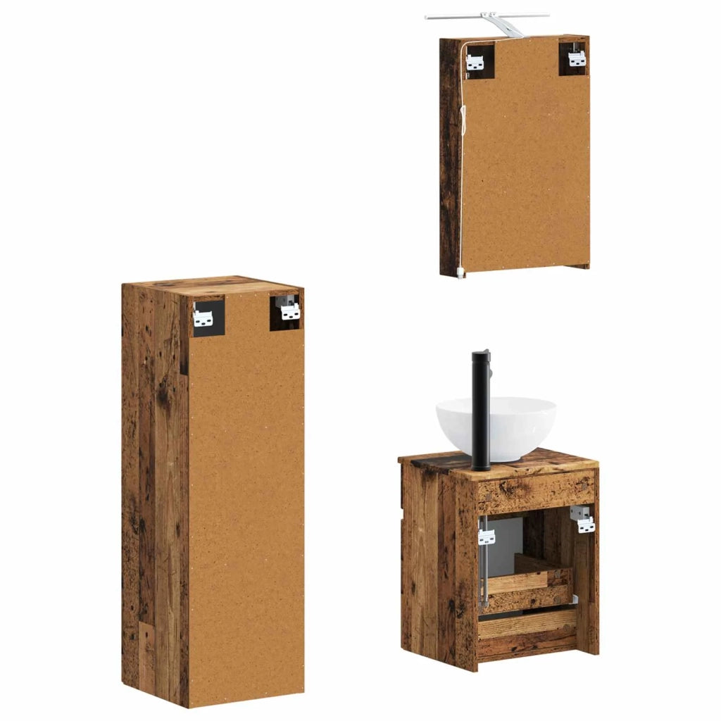 Set di mobili per il bagno 4 pcs Legno antico 3407461