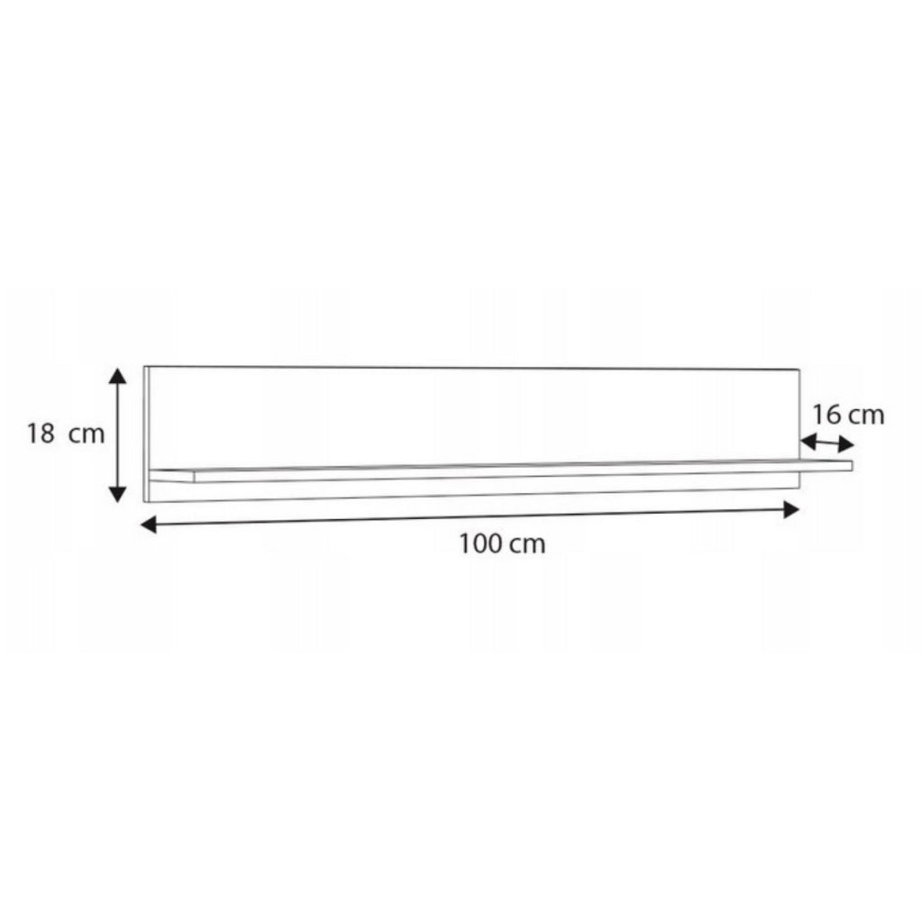 Mensola da parete Shelf 100 cm in bianco opaco
