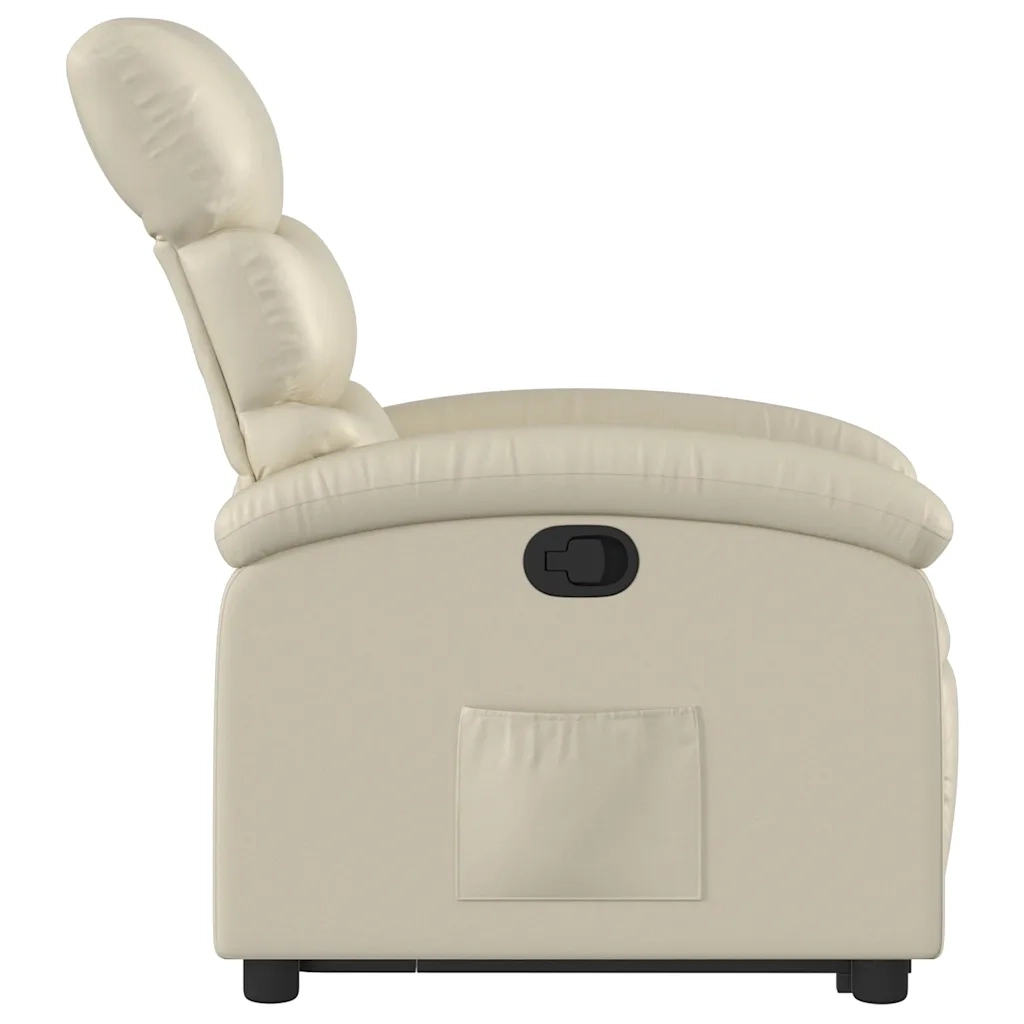 Poltrona Alzapersona Reclinabile Crema in Similpelle 3204041