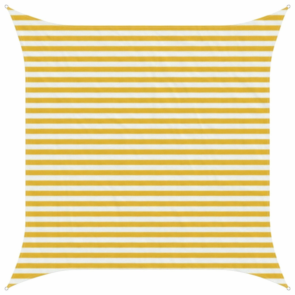 Telo Ombra-Vela Ombreggiante-Parasole a Vela Giallo e Bianco 3 x 3 m HDPE