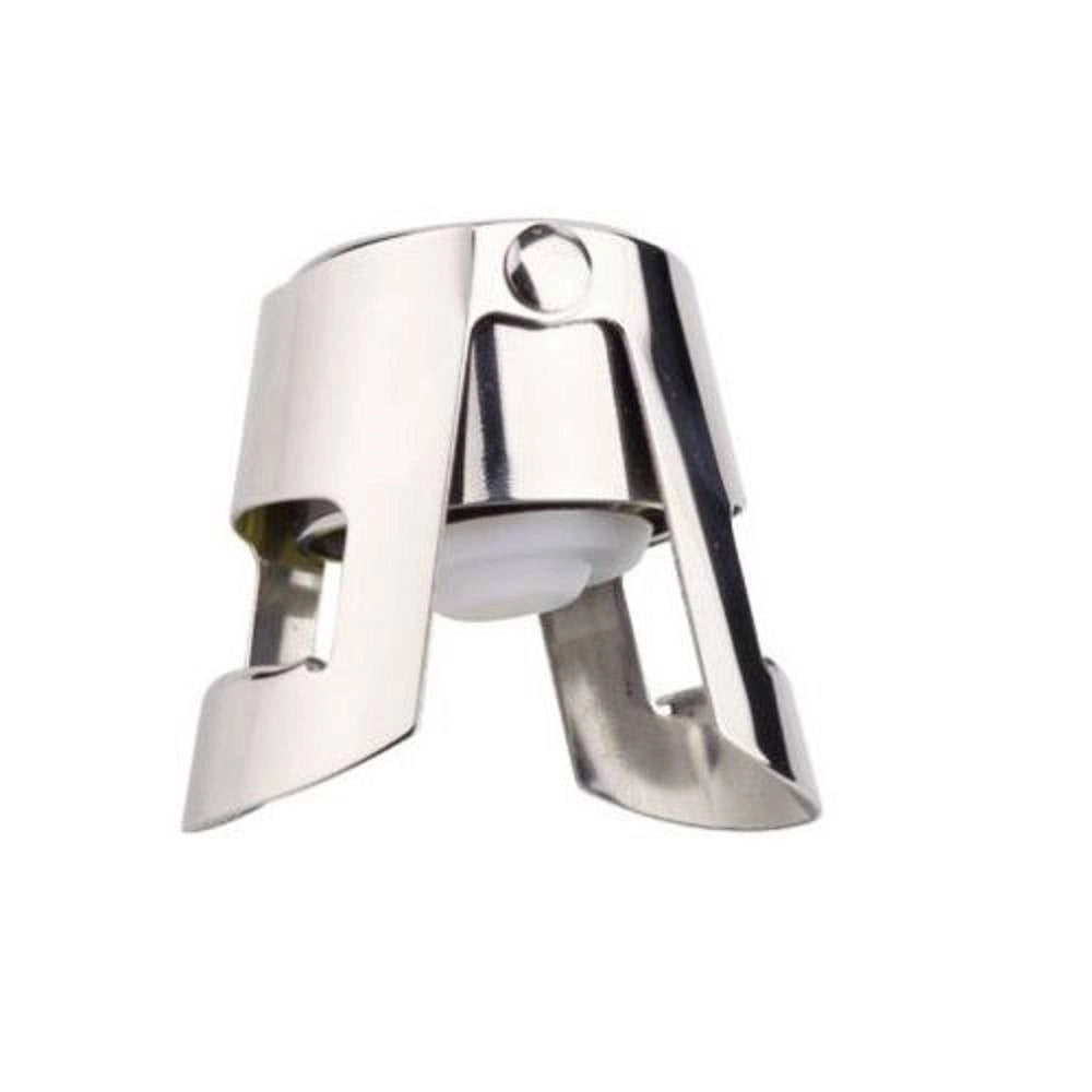 Trade Shop - Tappo Per Bottiglie Acciaio Inox Ermetico Vino Spumante Bottle Stopper -