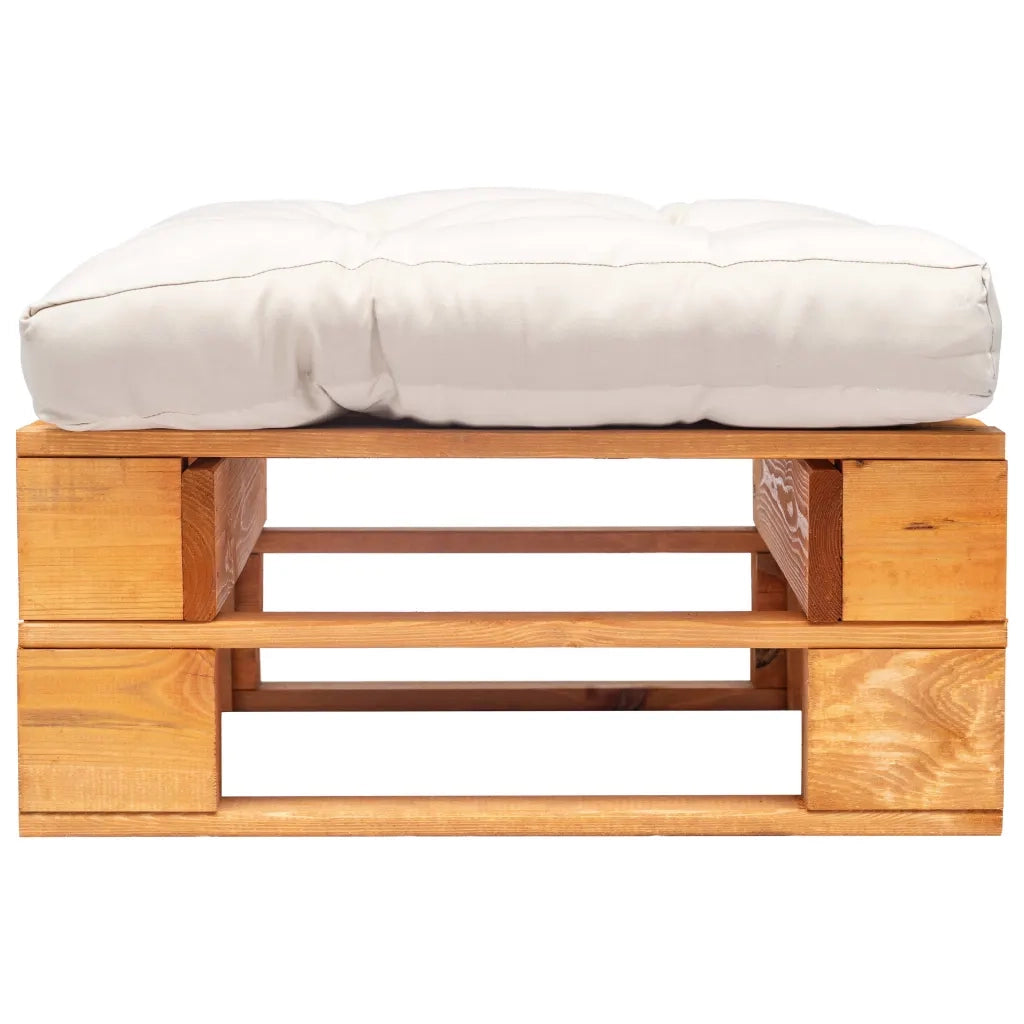 Ottomana da Giardino a Pallet con Cuscino Sabbia Legno Marrone 277440