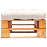 Ottomana da Giardino a Pallet con Cuscino Sabbia Legno Marrone 277440