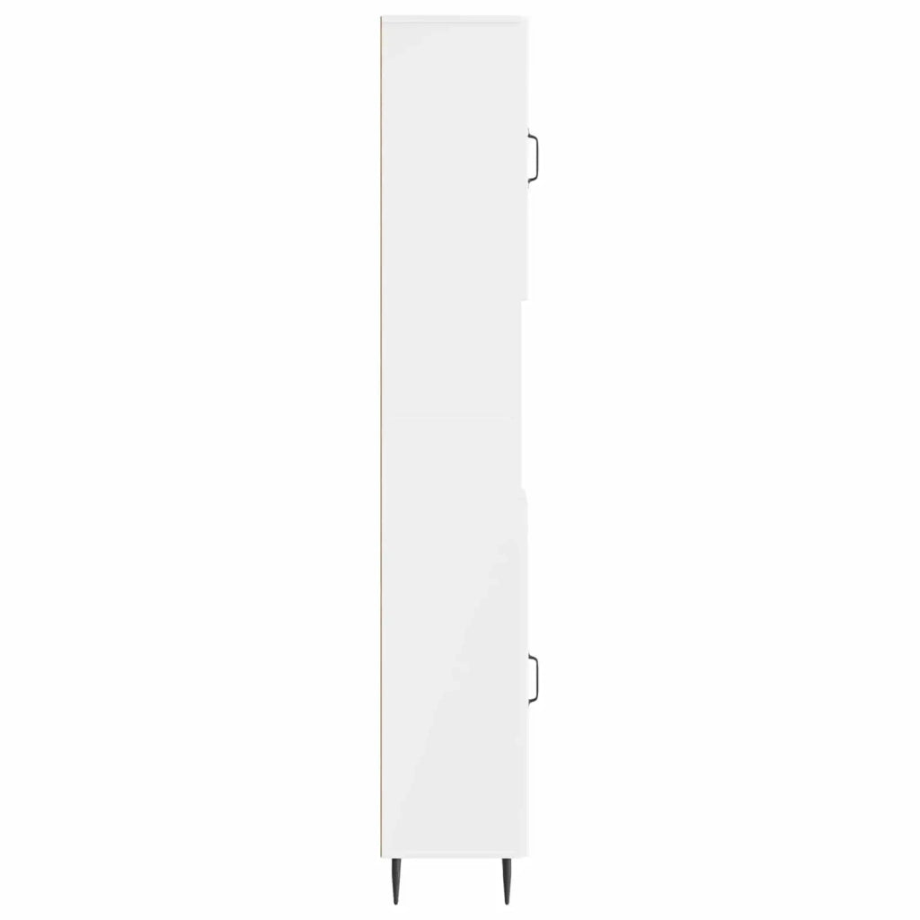 Armadio da Bagno con Ripiano Aperto HAARLEM Bianco Lucido 896819