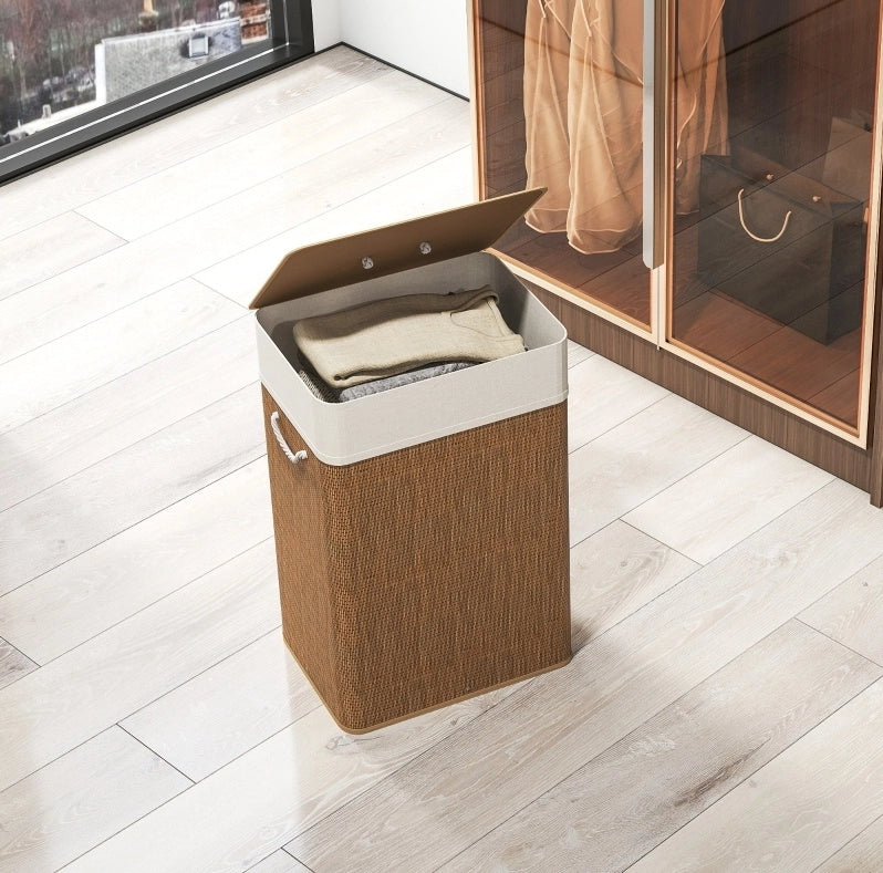 CESTO PORTABIANCHERIA 72 L 40x30x60 cm Bambù Marrone