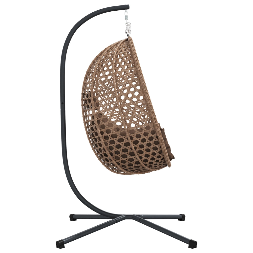 Cesta Sedia a Uovo Appesa con Supporto CaffÃ¨ in Rattan Poliestere