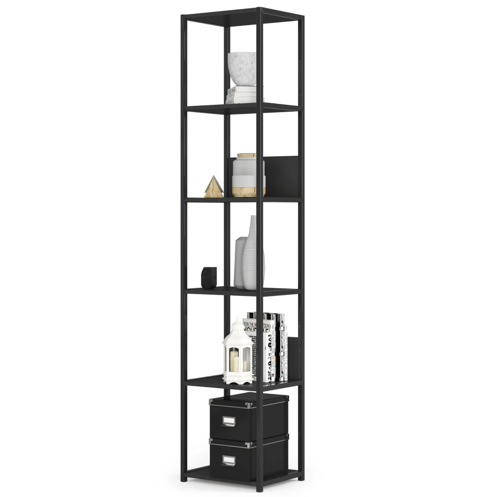 Scaffale stilo loft con ripiani in legno 40 cm Nera 40 cm 40x32x192 cm
