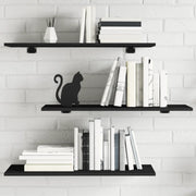 Ripiani per Libreria 4pz Neri 80x30x1,5cm in Legno Multistrato 805316