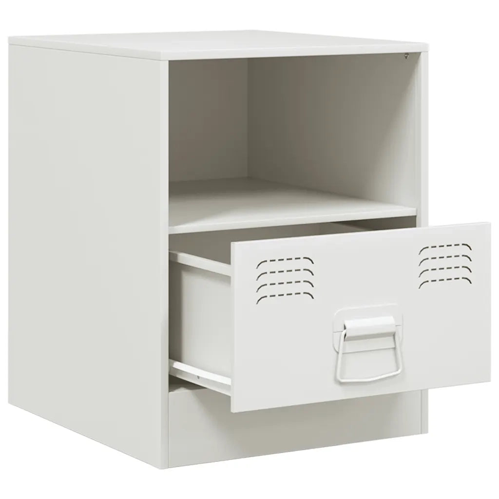 Comodino Bianco 34,5x39x44 cm in Acciaio 841761