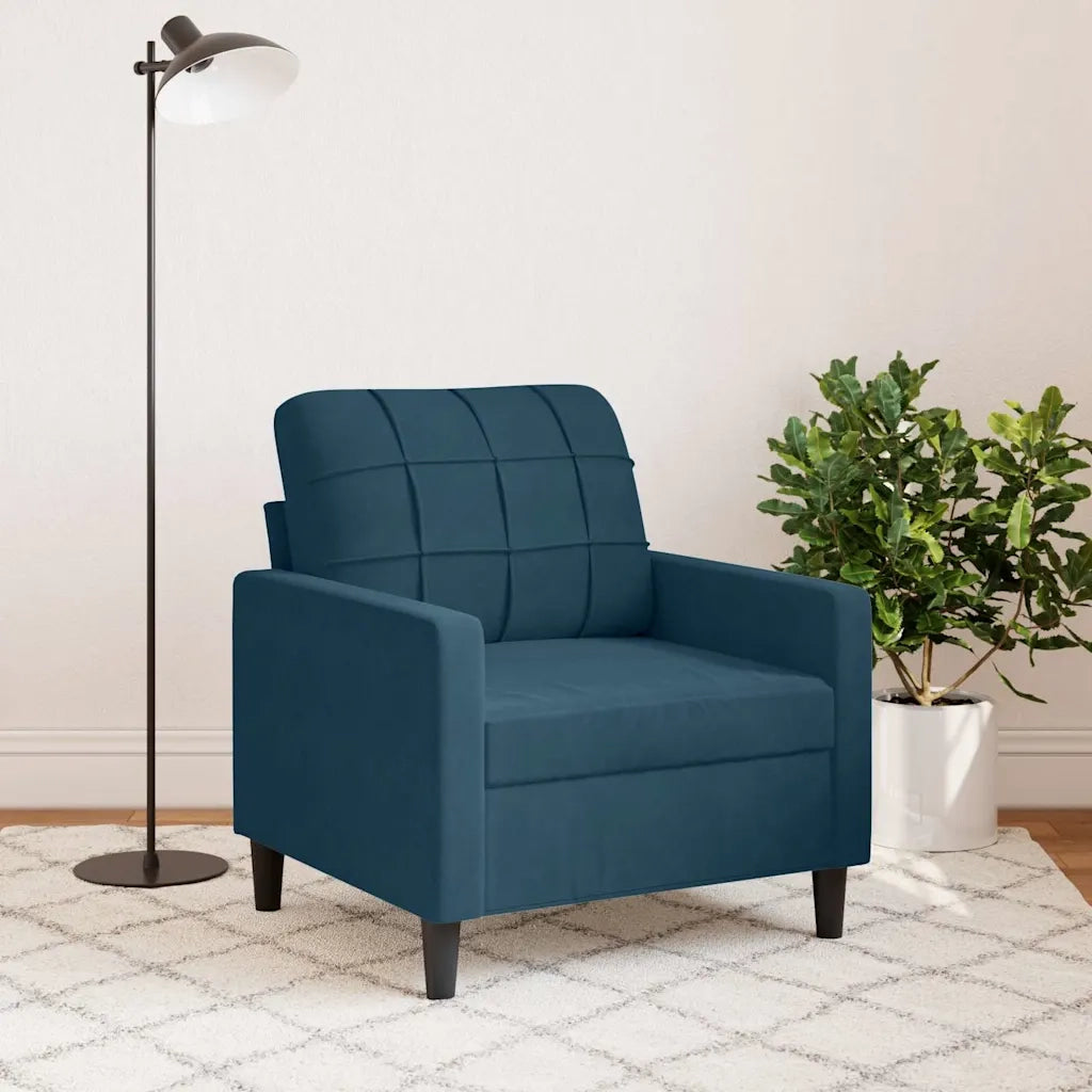 Divano Sedia-Poltrona Blu 60 cm Velluto 899233