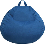 Pouf Poltrona Sacco con Imbottitura in Schiuma - Morbido e Confortevole - Fodera Lavabile - Pratico e Facile da Trasportare - Pouf Sacco per Tutta la Famiglia (120x100 cm, Blu)