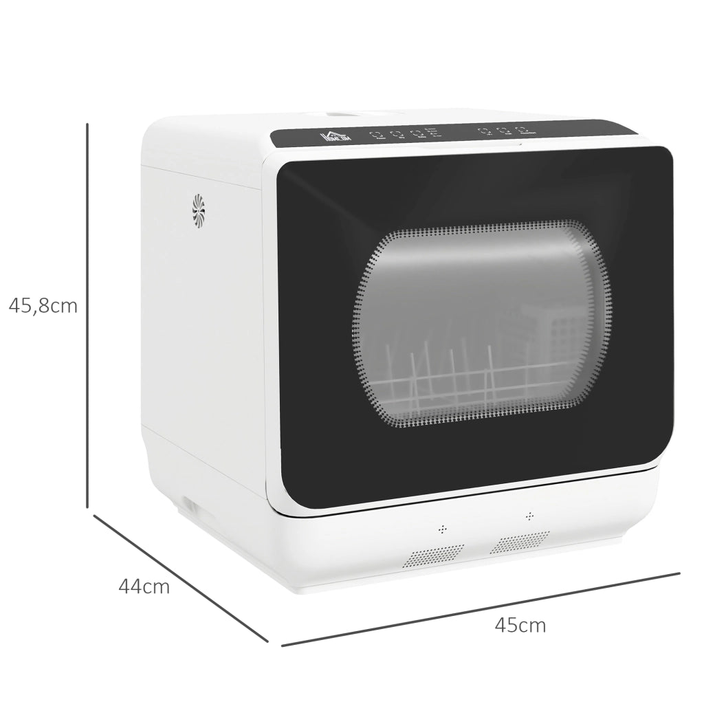 Lavastoviglie Piccolo con 5+1 Programmi Due Modalit¨¤ di Approvvigionamento Idrico Serbatoio Acqua 6L Display LED ¨C zephmum ¨C Bianco