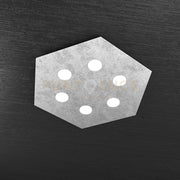 EXAGON PLAFONIERA 6 LUCI FOGLIA ARGENTO 1142-PG-FA