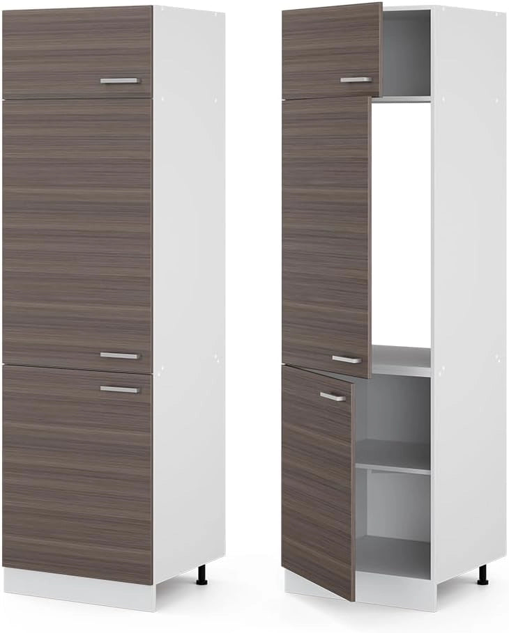 Dispensa universale R-Line, Grigio, 60 cm con porte, per la conservazione di utensili domestici e scorte