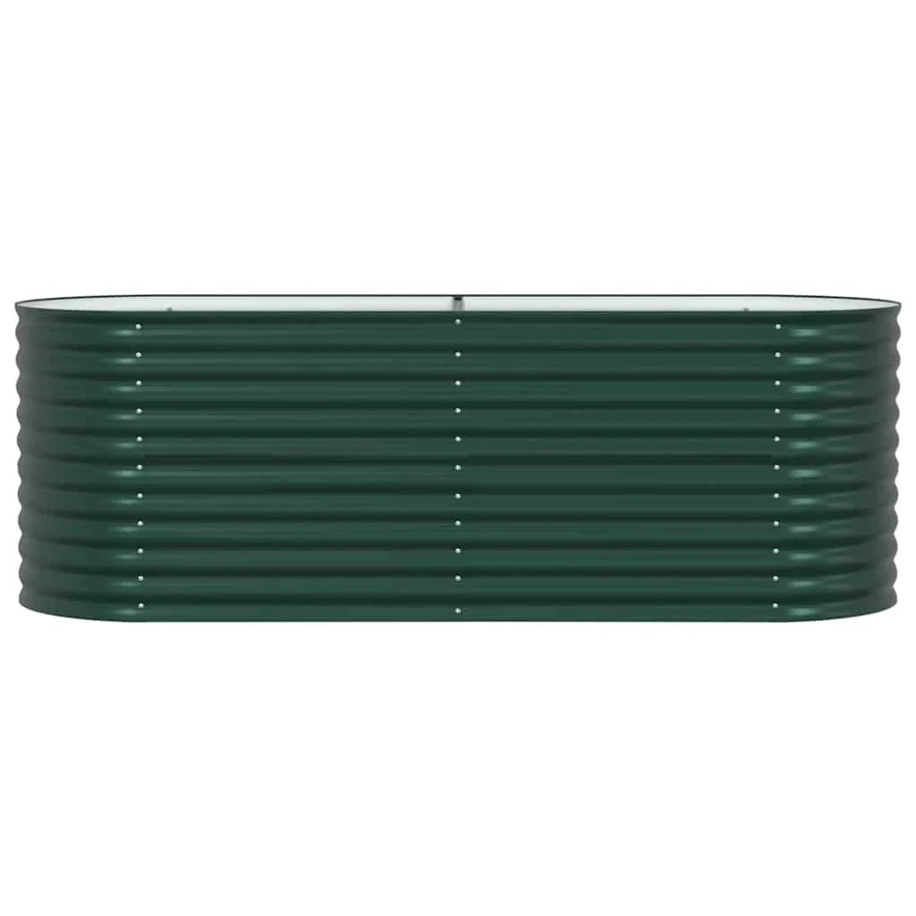 Fioriera rialzata minimalista per giardino o terrazza 240 x 80 x 81 cm acciaio verde 02_0058904