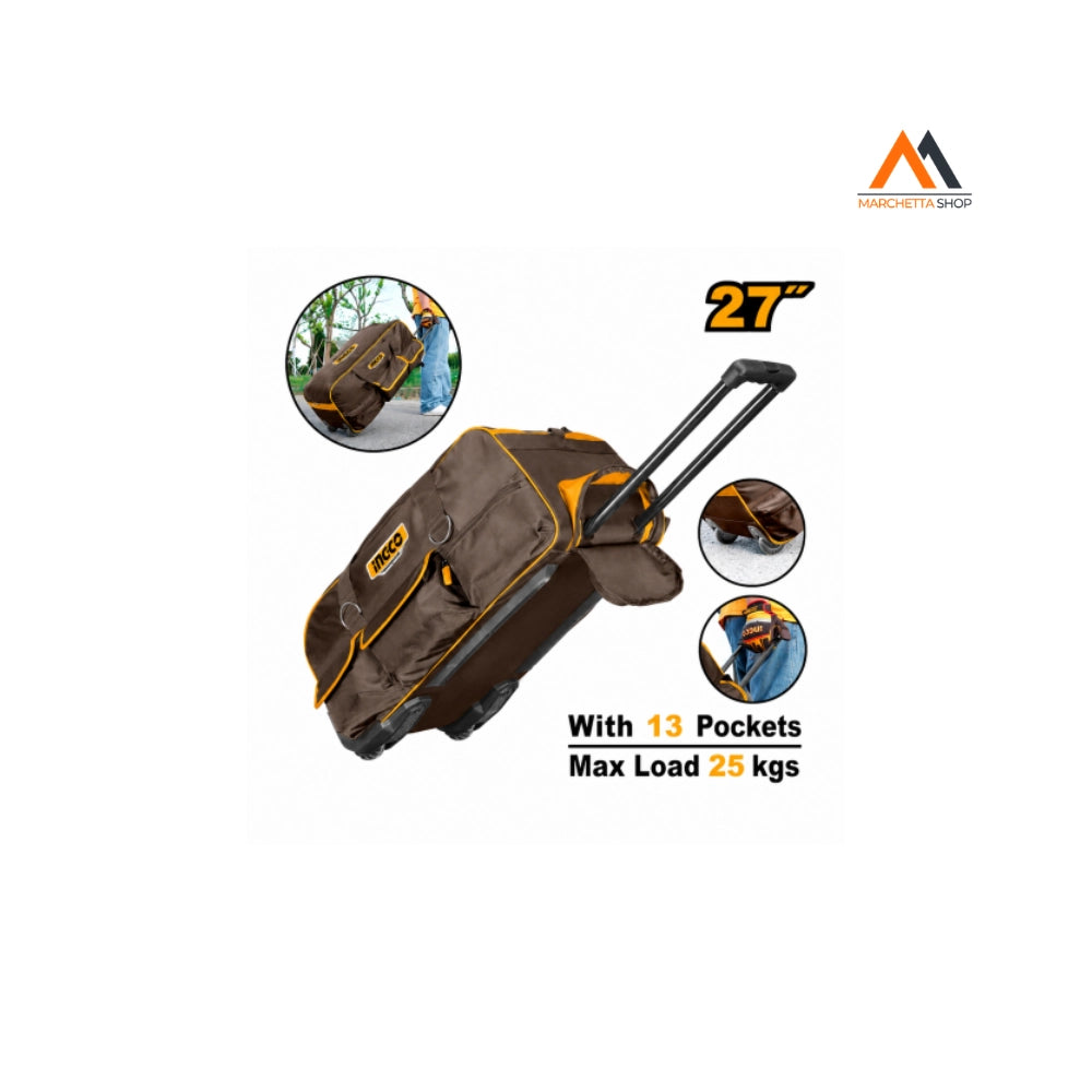BORSONE CON RUOTE C/13 TASCHE 68,5X29,5X32CM