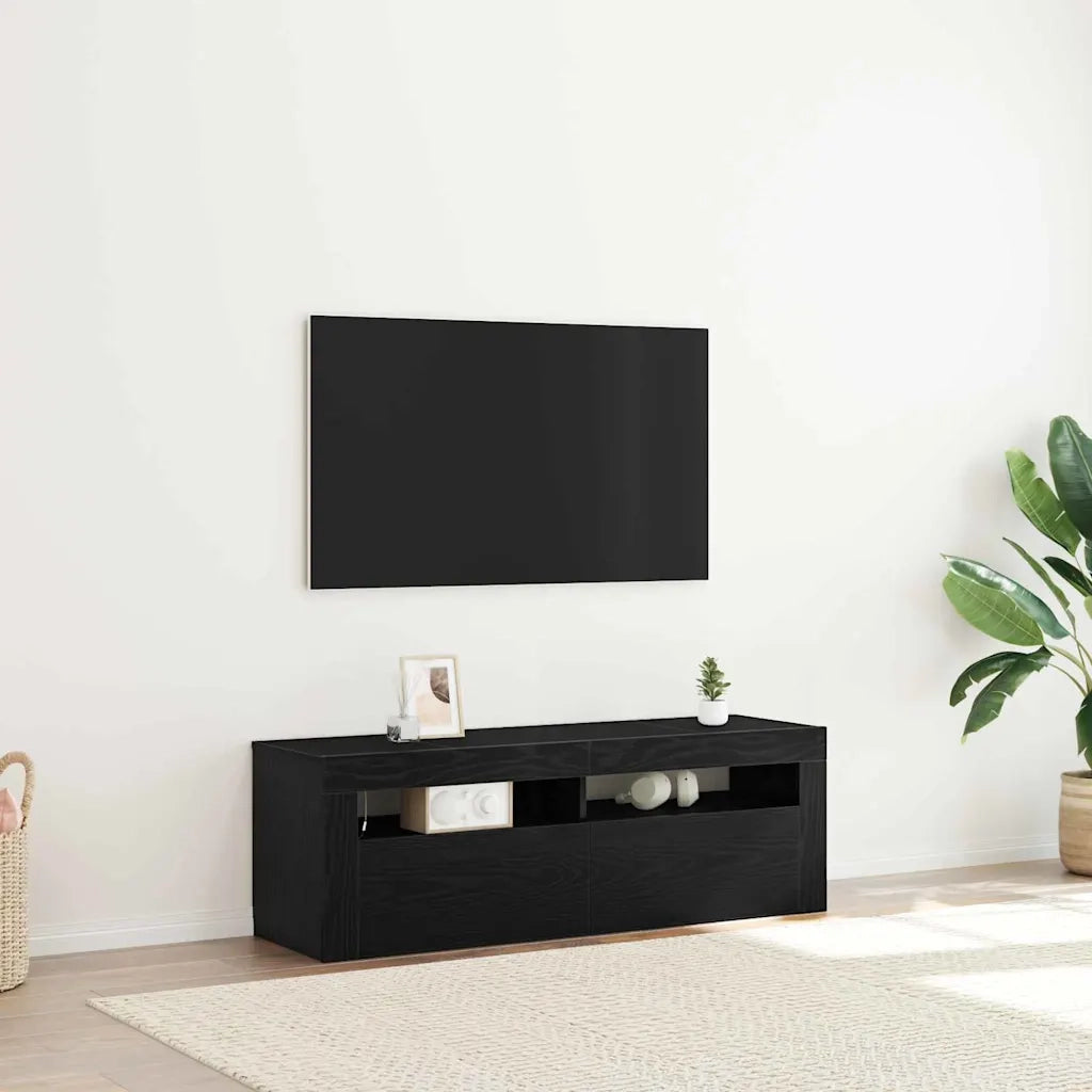 Mobile TV Rovere Nero 120 x 35 x 40 cm Legno multistrato 862559