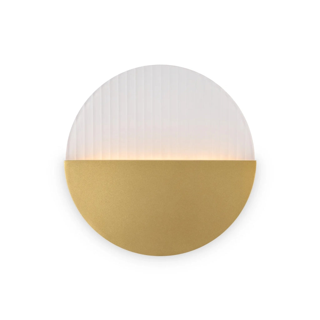 Maytoni Applique moderna Jupiter 1 luce LED integrato ottone metallo diffusore vetro ondulato