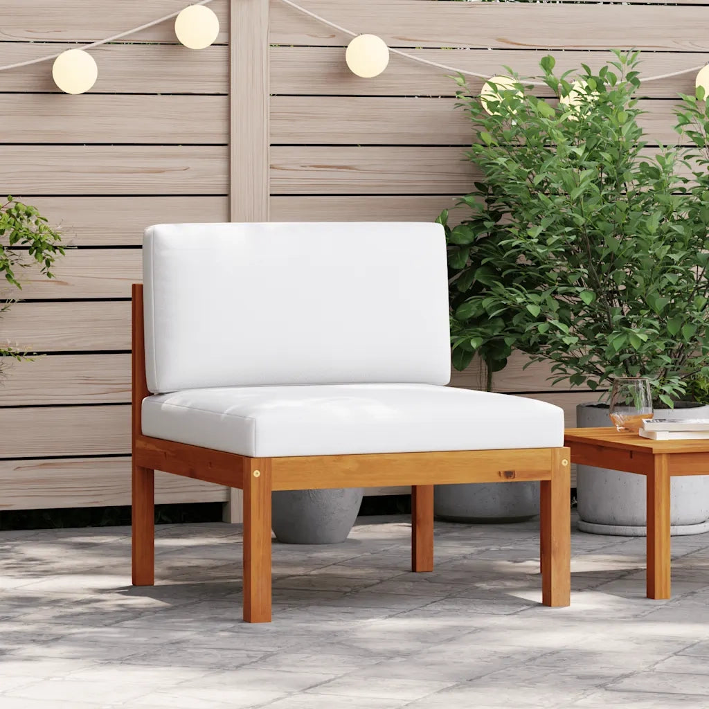 Divano da giardino centrale con cuscini in legno di acacia e corda