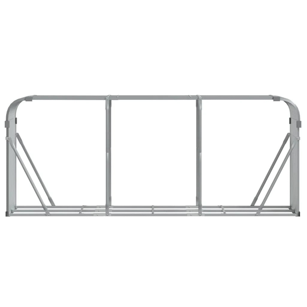 Portalegna chiaro 234 x 45 x 100 cm acciaio zincato grigio 02_0043813