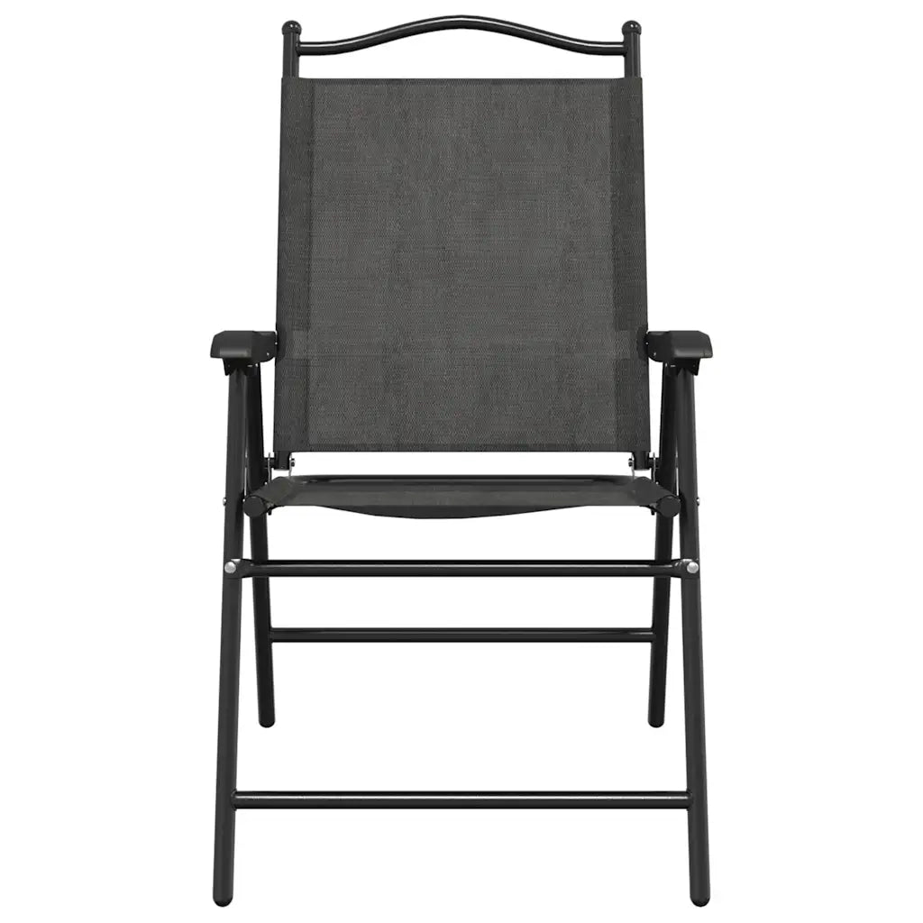 vidaXL Sedie da Giardino Pieghevoli 2 pz in Acciaio Grigio e Textilene