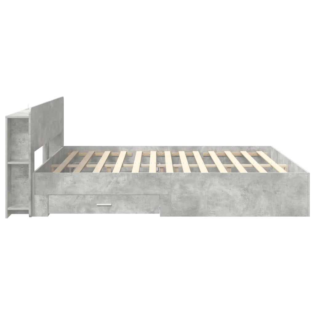 Telaio del letto con storage Grigio Cemento 200 x 200 cm