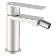 Idro Bric miscelatore bidet serie Solar, acciaio spazzolato argento, cartuccia ceramica 25 mm, aeratore orientabile, SS304