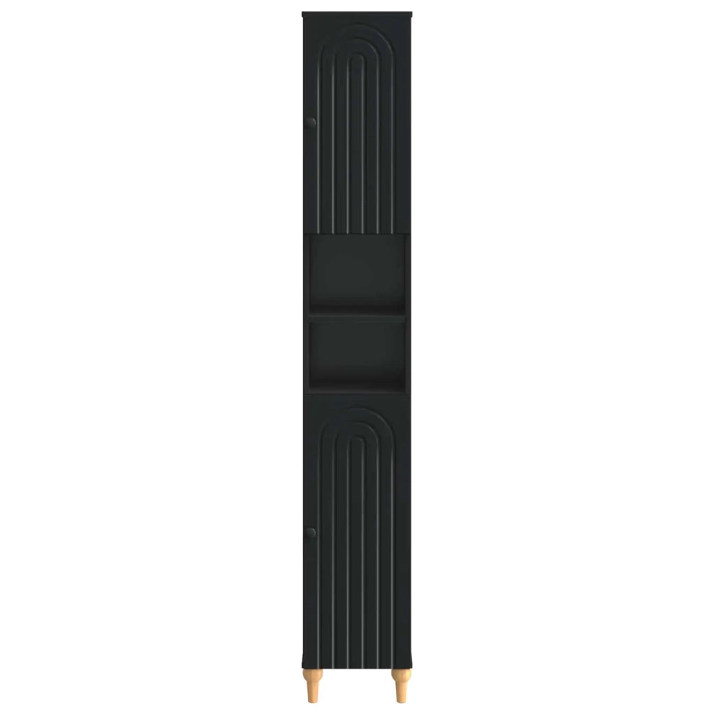 Armadio da Bagno con Ripiano Aperto ALKMAAR Nero 896156