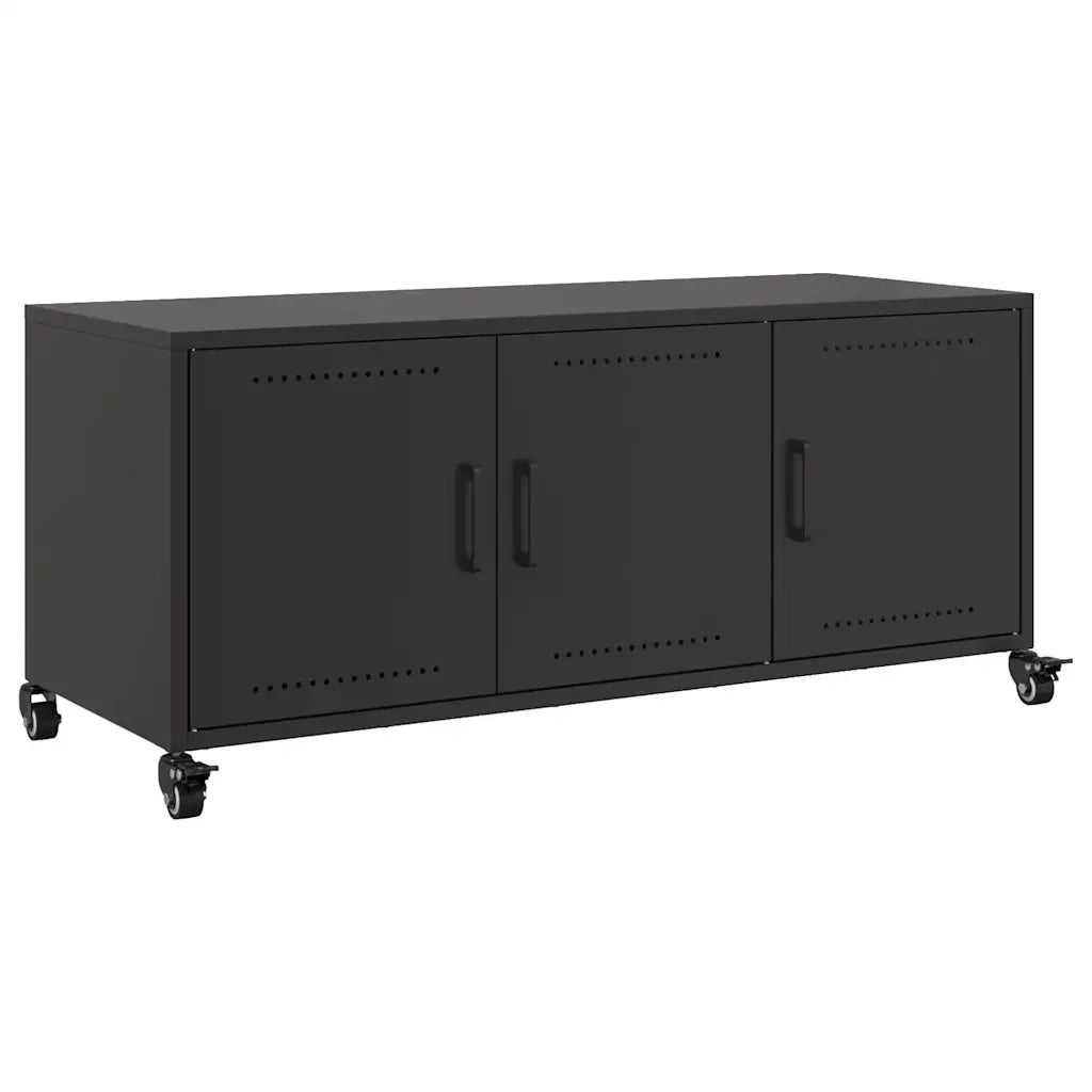 Mobile TV Nero 100,5x39x43,5 cm in Acciaio