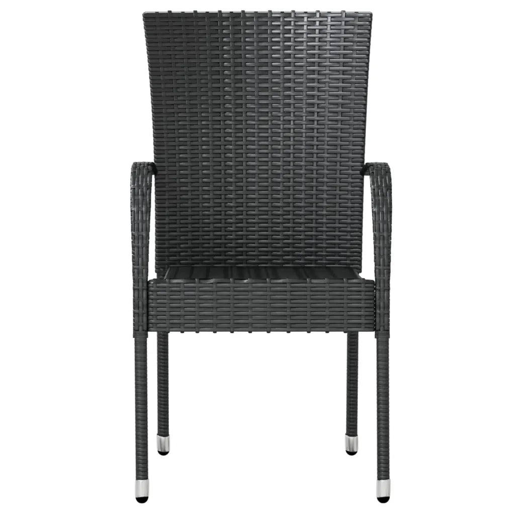 Set Mobili da Pranzo per Giardino 3 pz Polyrattan Nero cod mxl 40306