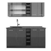 Vicco Cucina completa Antracite lucido/antracite 160 cm , PL Antracite