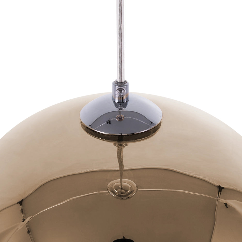 Lampada a Sospensione in Vetro Dorato a Forma di Globo Tondo 1 Luce Moderna