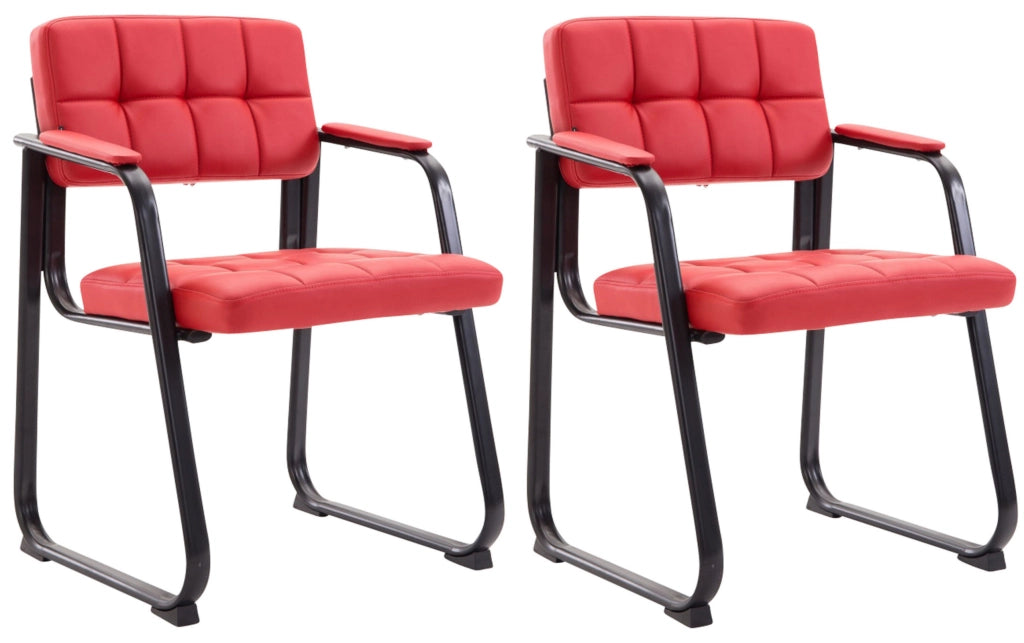 Set di 2 sedie per visitatori Canada B in finta pelle rosso