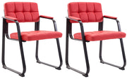 Set di 2 sedie per visitatori Canada B in finta pelle rosso