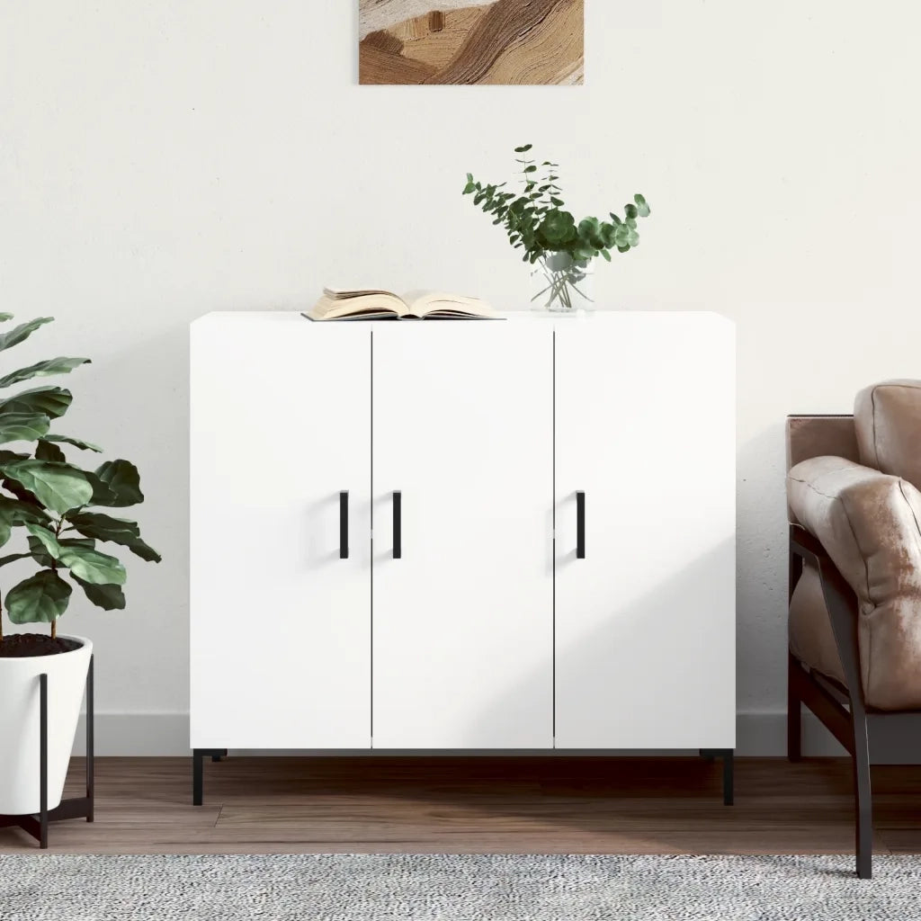Credenza | Madia | Buffet da pranzo | Armadio da pranzo Bianca 90x34x80 cm in Legno Multistrato
