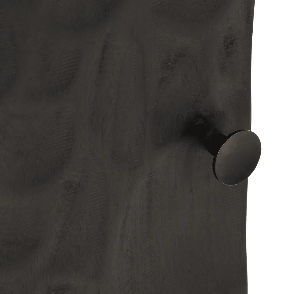 Comodino-Tavolino da notte Nero 40x30x50 cm in Legno Massello di Mango e Ferro 701344