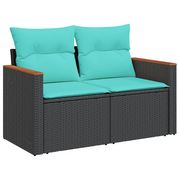 Set Divani da Giardino 12 pz con Cuscini Nero in Polyrattan 3226575
