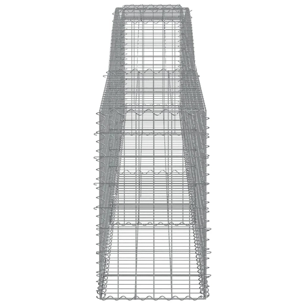 Set di 8 gabbioni ad arco per recinzione gabbia o muro di contenimento 400 x 50 x 80/100 cm ferro zincato argento 02_0041239