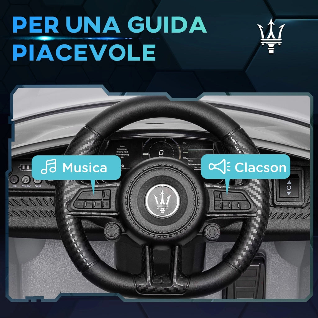 Macchina Elettrica per Bambini con Licenza Maserati Gran Turismo Folgore 12V Grigio
