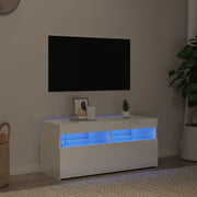 Mobile Porta TV con Luci LED Bianco Lucido 90x35x40 cm cod mxl 34038
