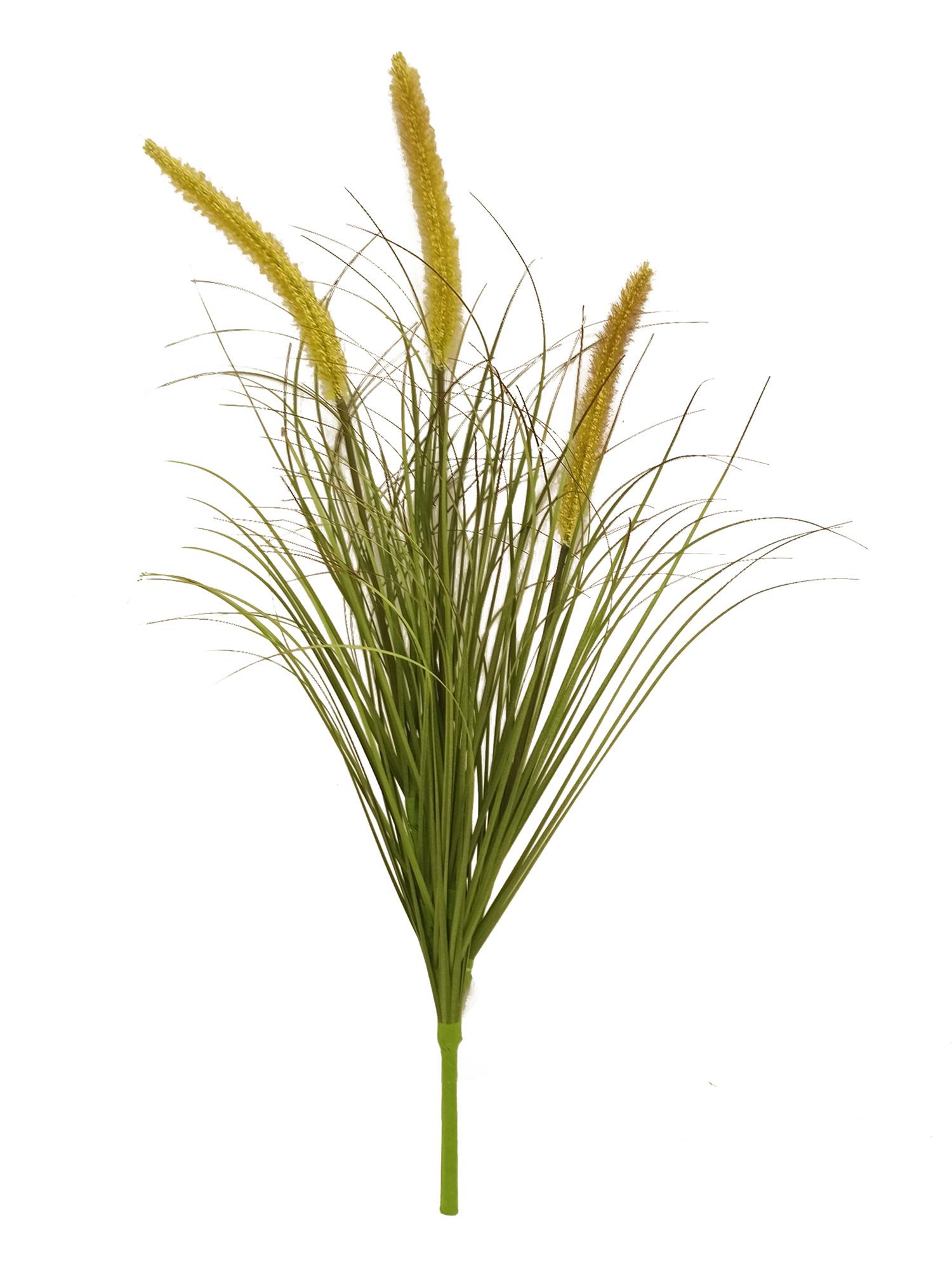 Set 3 Pianta Pennisetum Artificiale con Fiori 70 cm Verde