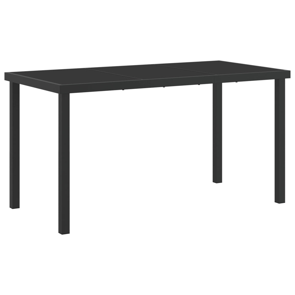 Set pranzo da giardino da 5 pezzi con cuscini in rattan nero